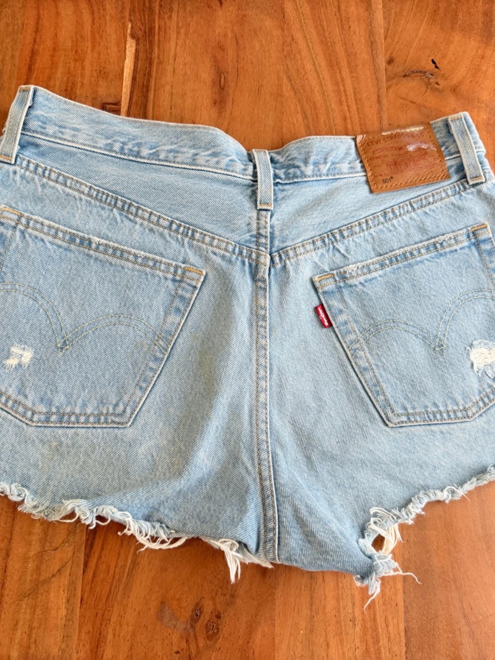 Rare vintage Levi’s Blue Distressed Denim Women’s Shorts size w29 - Picture 7 of 11